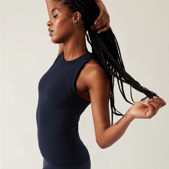 Athleta Renew Racerback Tank New Size M Navy - Picture 3 of 7
